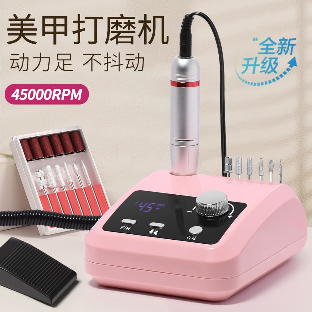 45000RPM Quick Polishing Electric Nail Drill Machine Manicure Grinding Tool White Color Professional for Salon And Home Use