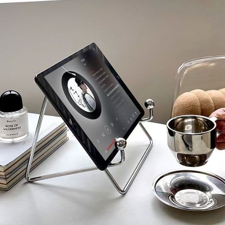 Metal Tablet Desktop Lazy Support Stand, Iron Art Study Rack, Portable Reading Holder in Instagram Style
