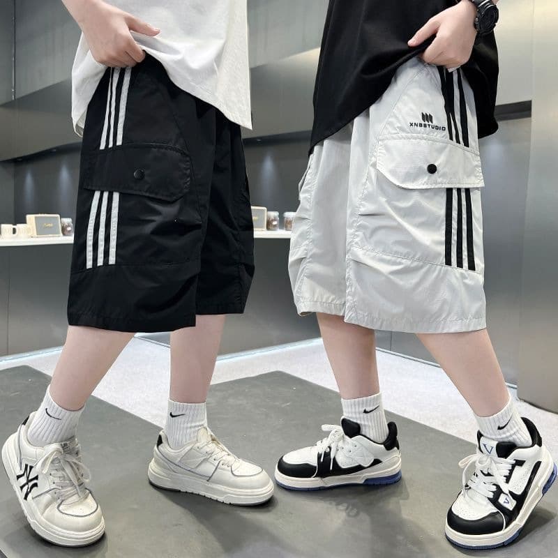 Boys' quick-drying shorts summer new children's thin overalls shorts medium and large children's trendy sports versatile five-point pants