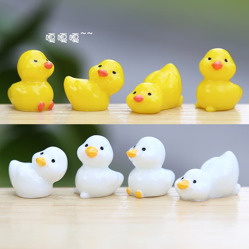 New Ultra-Mini Resin Duck Figurine Creative Micro Landscape DIY Decoration Car Dashboard Screen Ornament