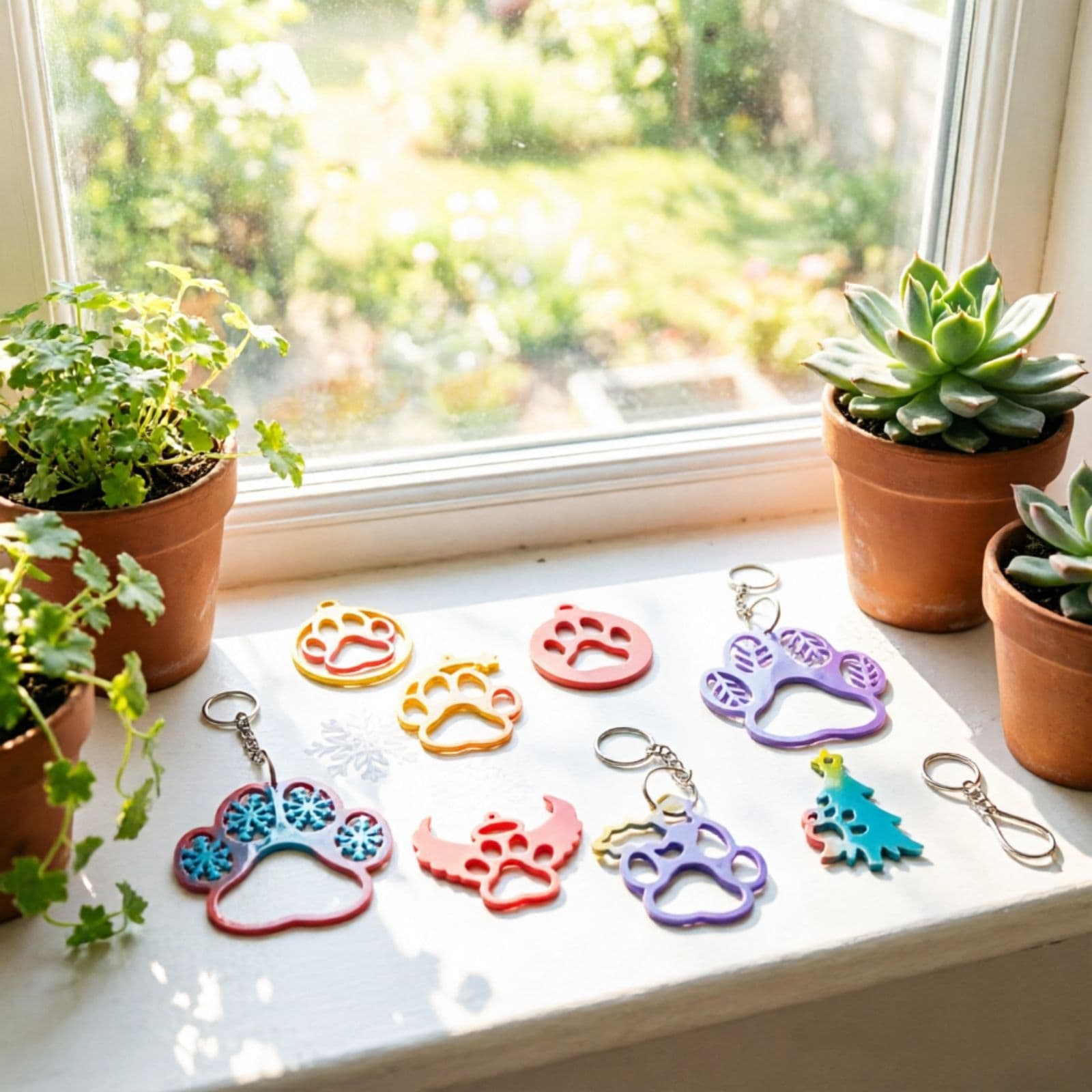Z0046 Dog Paw Series Keychain Mold Silicone Mold Decoration DIY Silicone Mold