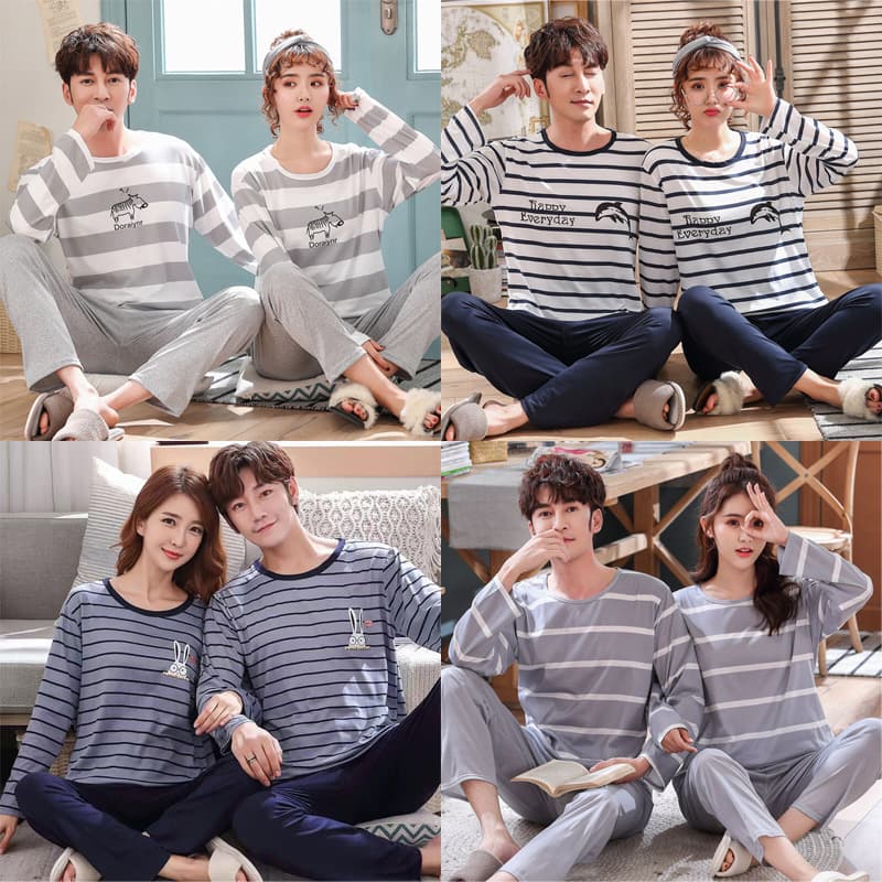 Spring Long Sleeve Couple Sleepwear Set, Summer Men's Sleepwear Set, Autumn Girl's Home Clothes Pajama Set, Home Comfortable