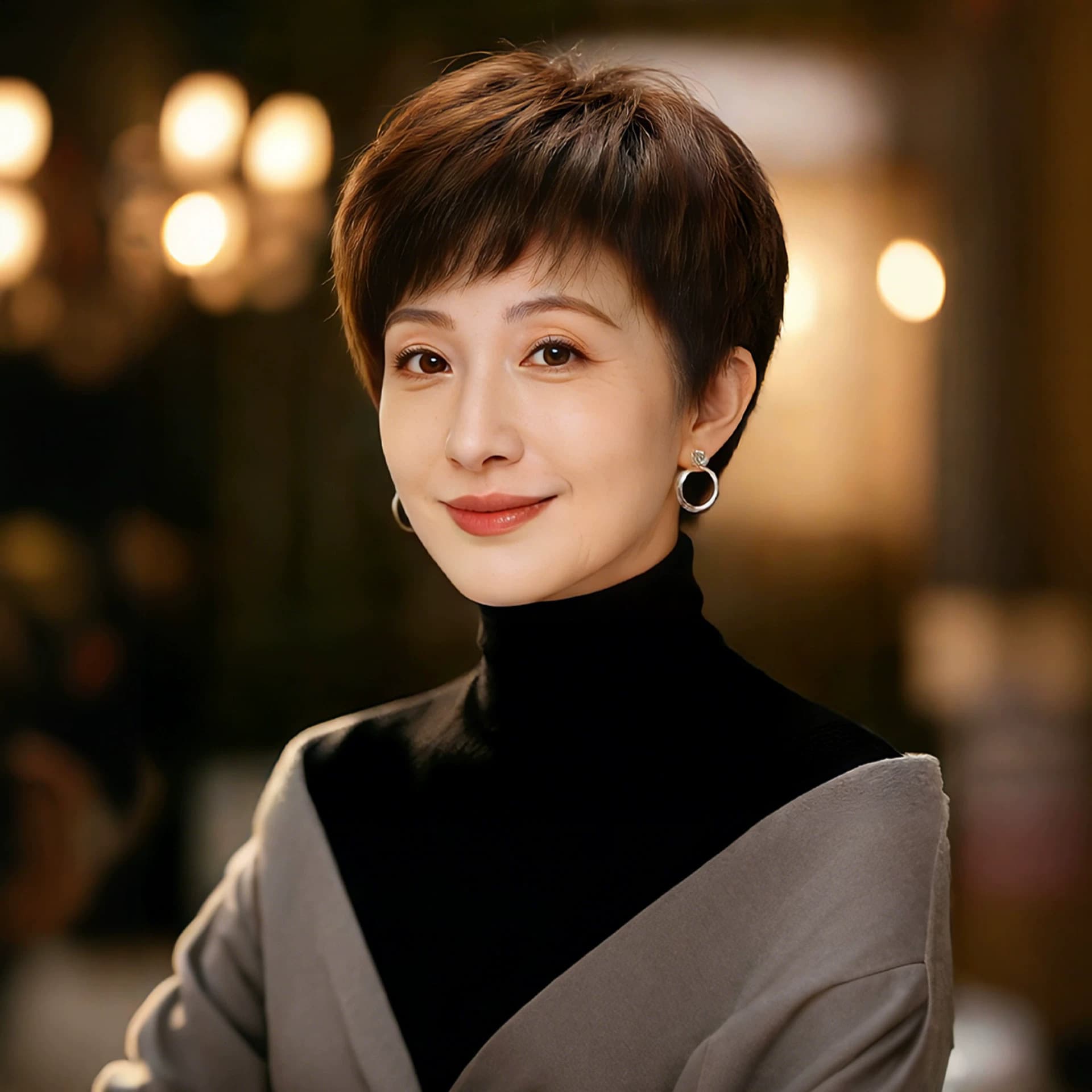 2026 New Short Straight Wig for Women, Real Human Hair, Natural Look for Middle-aged and Elderly Moms, High-end