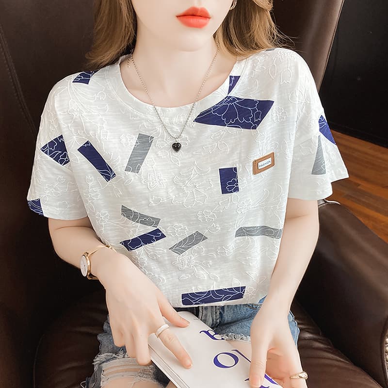Women's Short Sleeve Cotton T-Shirt White Half Sleeve Summer 2025 New Korean Loose Fit Casual Top