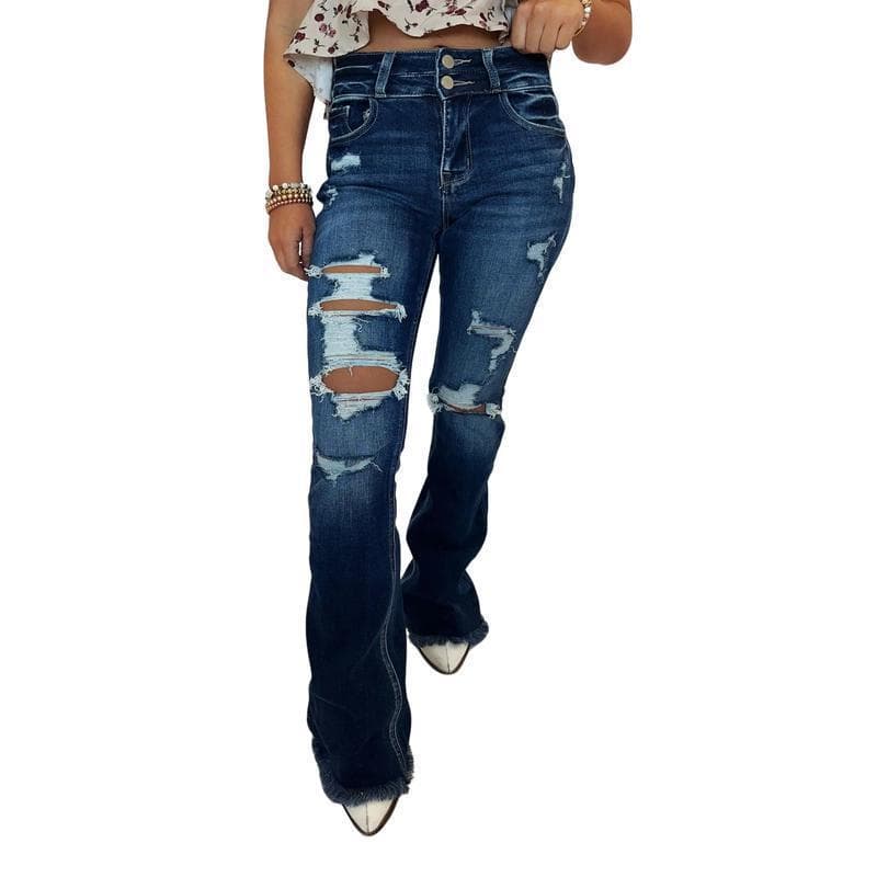 M 23227 Cross-Border 2026 Amazon Aliexpress European and American Supply Dark Wash Jeans
