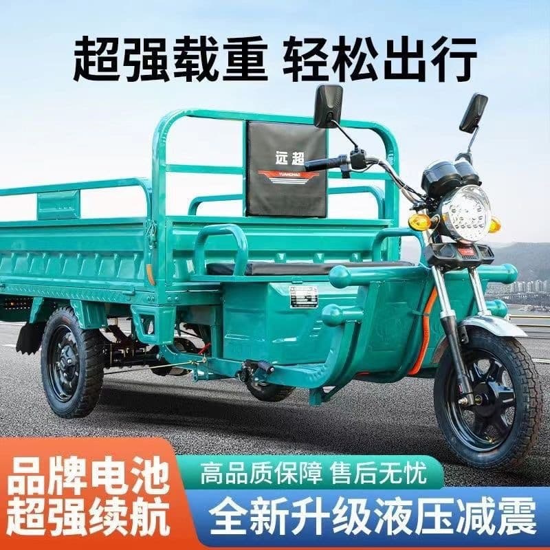 Agricultural Tricycle Long Range Electric Tricycle Adult Cargo Delivery Hill Climbing Vendor Tricycle Heavy Duty