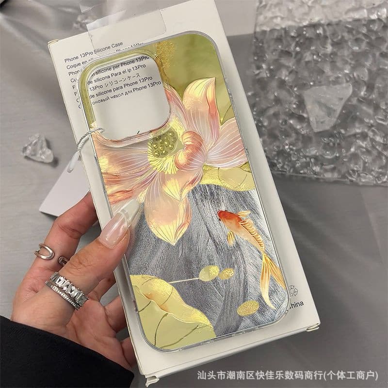 Colorful Lotus Case for iPhone XS, Apple 11/12/13/14/15/16/17 ProMax Protective Cover