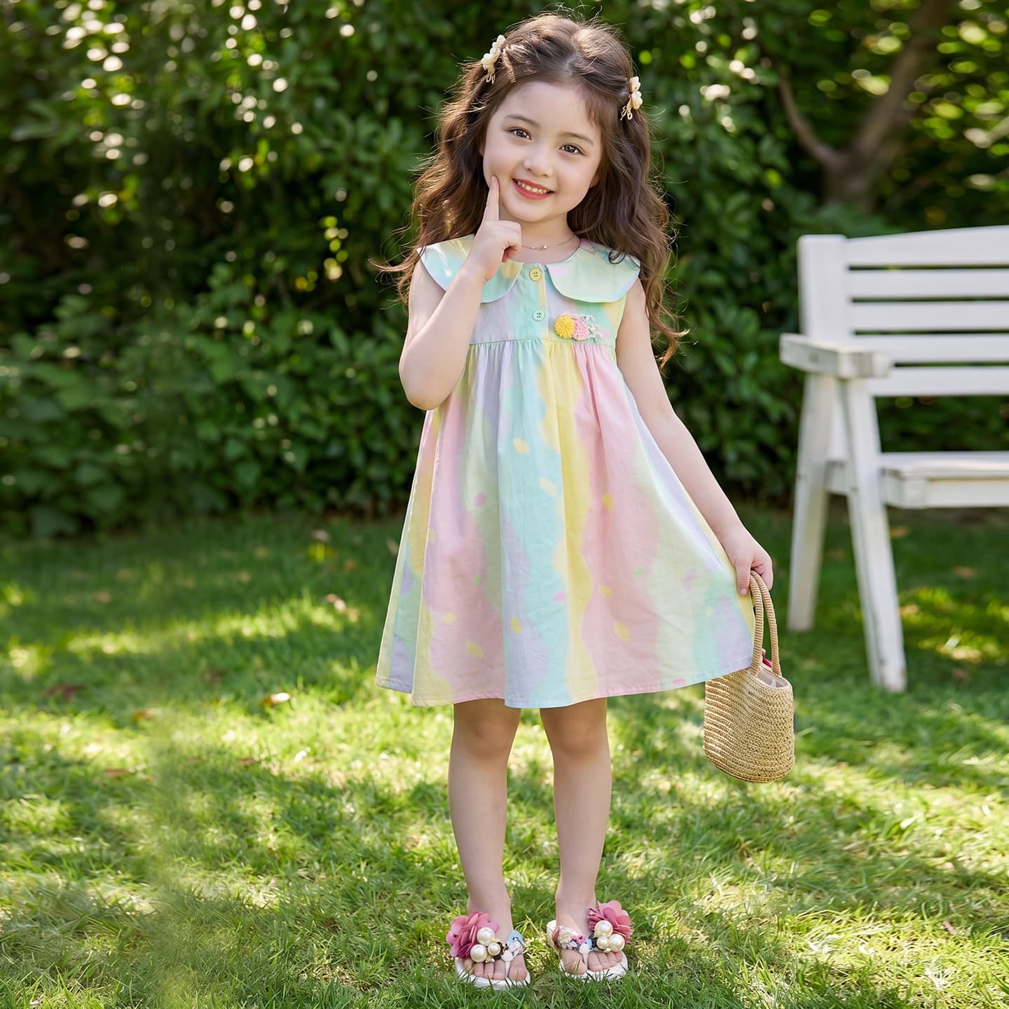 Girls Summer Dress 2026 New Summer Children Sweet Princess Dress Baby Cute Dress