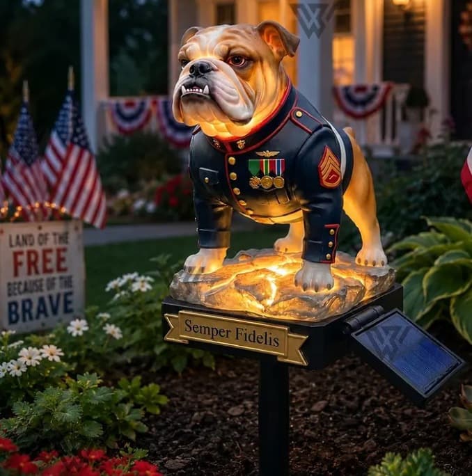 New Cross-Border Amazon Dog Solar Garden Light Bulldog Solar Garden Light Decoration
