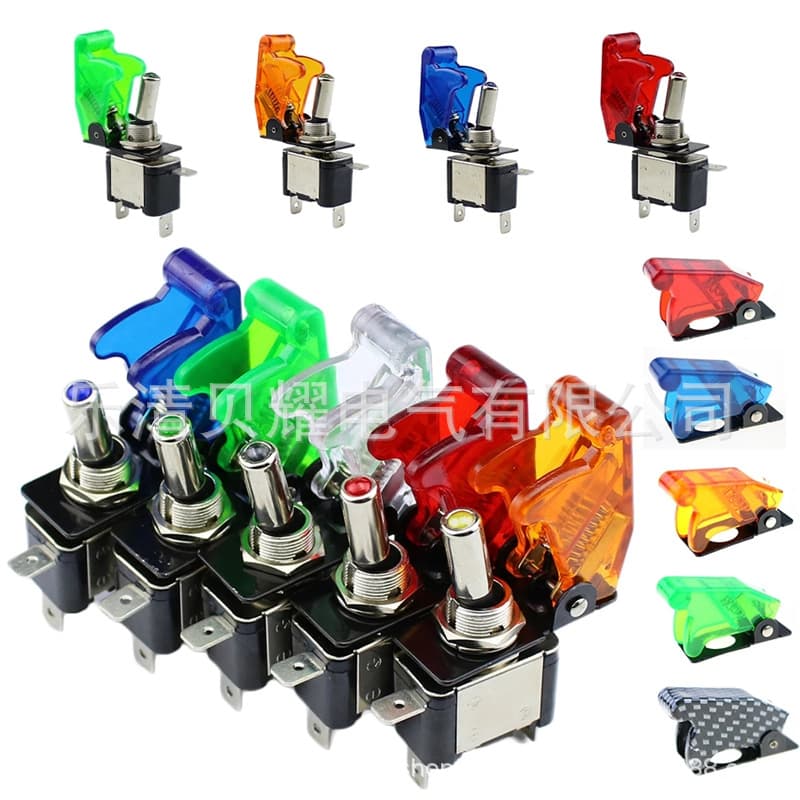 ASW-07D Toggle Switch with LED Light, Car Modification Switch, 12V 20A Waterproof Rocker Switch