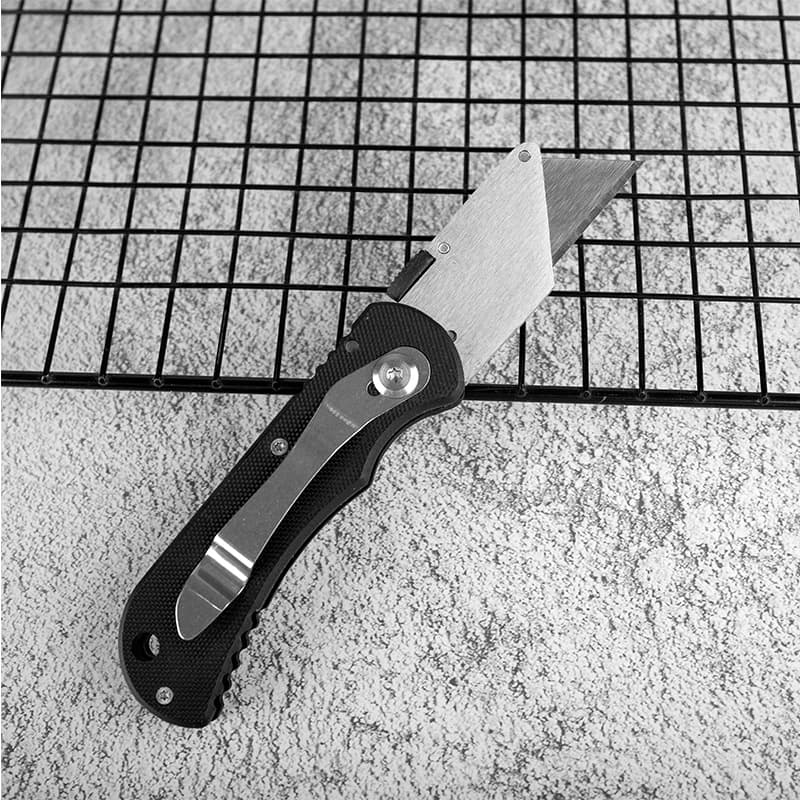 Aluminum Alloy Folding Utility Knife Heavy-Duty Full Steel Thickened Trapezoid Blade Folding Electrician Knife Cable Stripping Knife