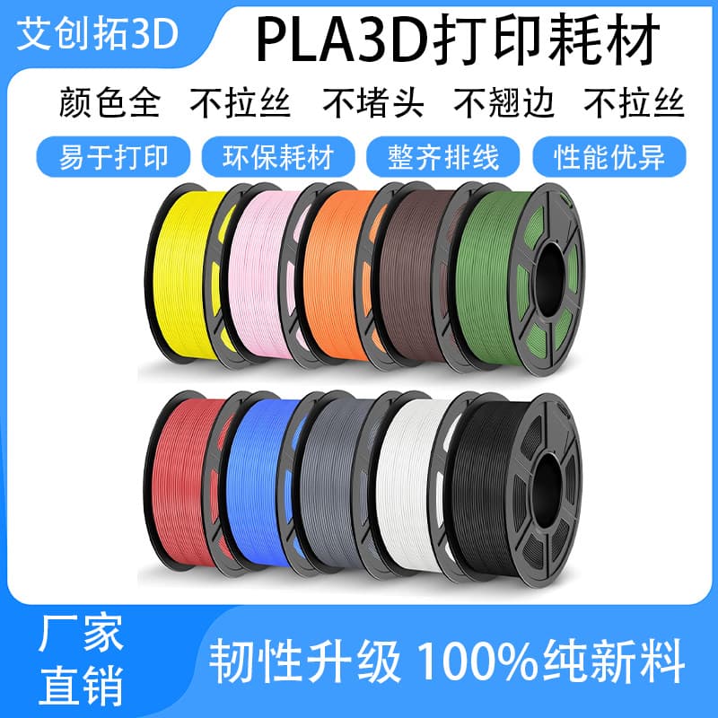 Factory Direct 3D Printing Filament - Neatly Wound PLA Filament, 1.75mm, Net Weight 1KG