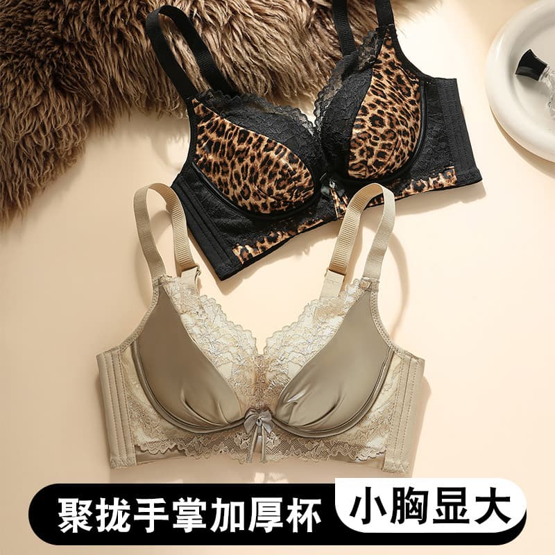 Push-Up Bra for Enhancing Small Bust, 8cm Padded, Lift, Wire-Free, Four-Row Hook Bra, Thickened Underwear for Women