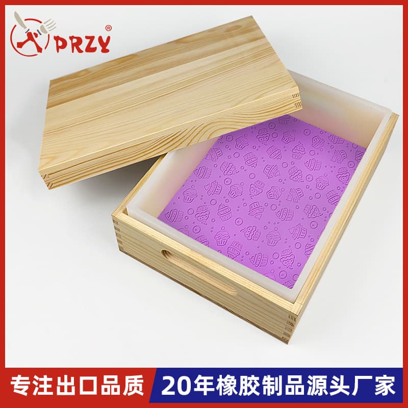 Handmade Soap Mold Wooden Box with Lid Rectangular Silicone DIY Mold 2000ML Cold Process Soap Loaf Cake Mold