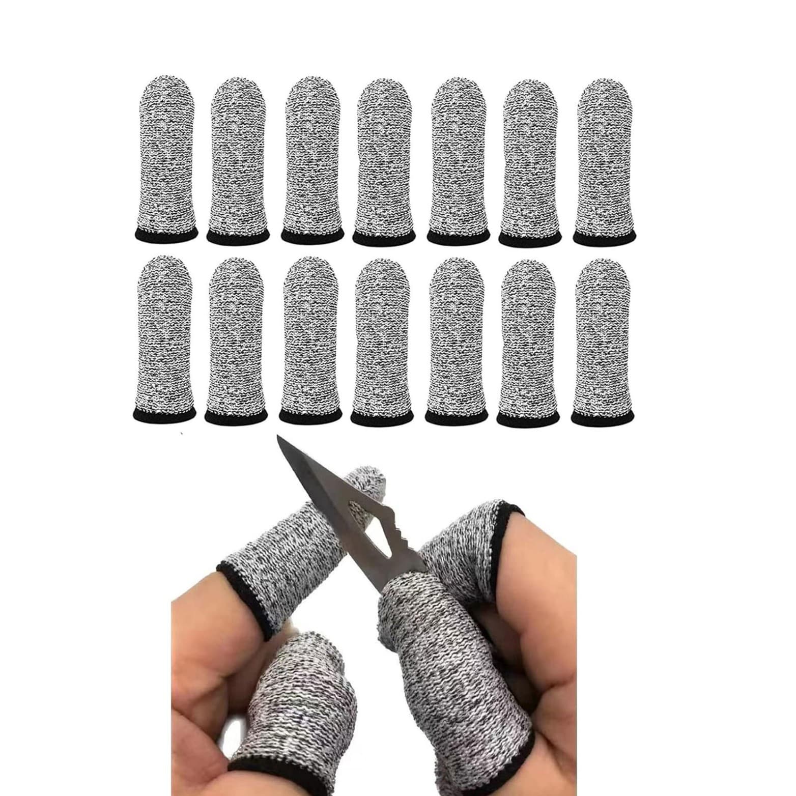 13-Stitch Craft Anti-Cut Finger Sleeves, High Elasticity Wear-Resistant for Picking, Packaging, Engraving, and Labor Protection