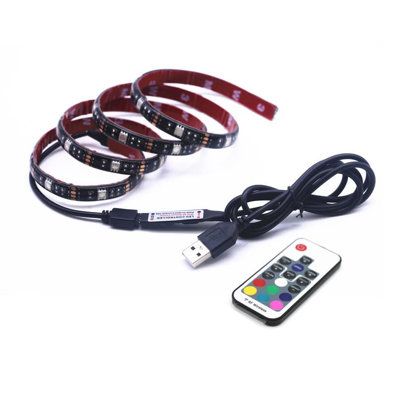 usb light strip 5v black bottom plate led light strip 5050 colorful RGB light strip 30 lights/meter plush toy light stage light