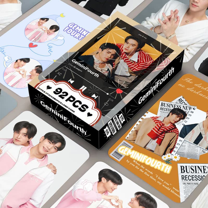 92PCS Photo Cards Geminifourth Thai Star Double-Sided LOMO Cards Boxed Collectible Cards Ins Support Cards