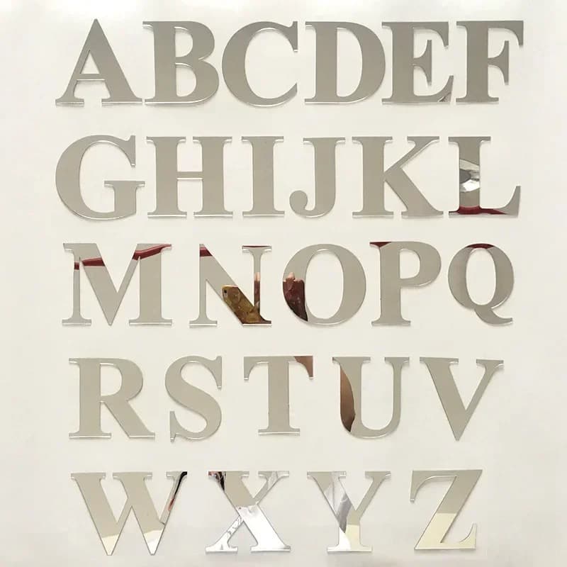 Cross-border 26 letters mirror wall stickers decoration living room bedroom dining room kitchen entrance background wall decoration