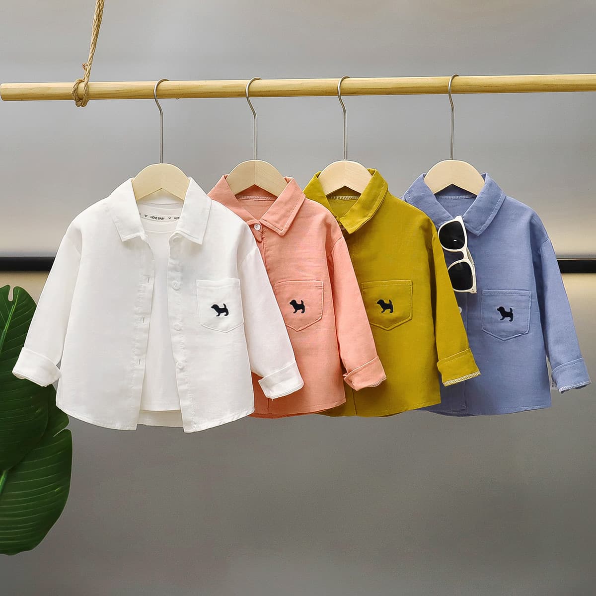 Children's Long Sleeve Shirt Autumn New Style Boys Shirt Girls T-Shirt Baby Turn-down Collar Jacket Pure Cotton Children's Clothing Wholesale