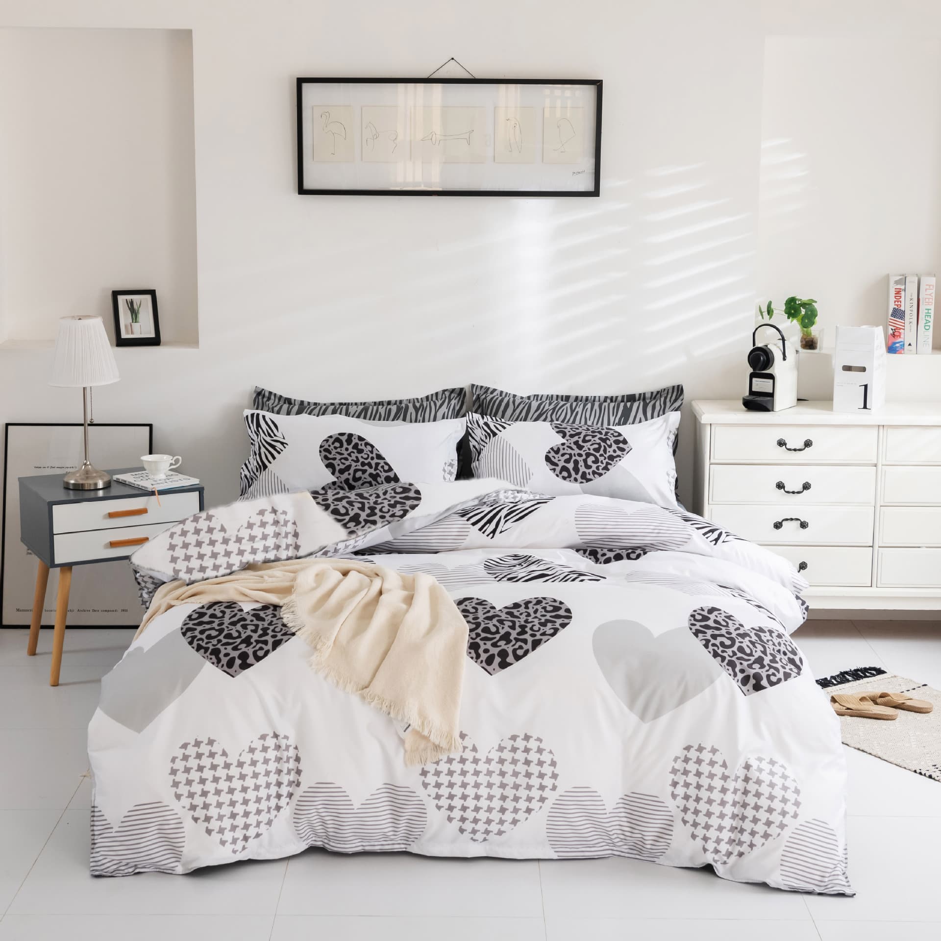 2026 New German Poland European Size One Piece Dropshipping Microfiber Printed Cross-Border Supply Quilt Set Cover