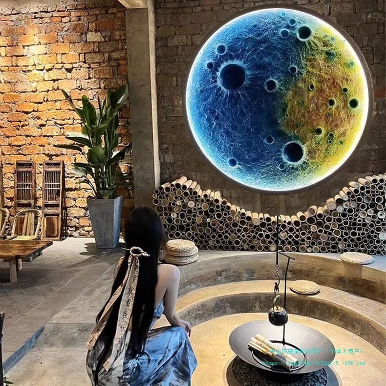 3D Relief Moon Wall Light for Entryway Decoration, Photo Backdrop Wall Lamp