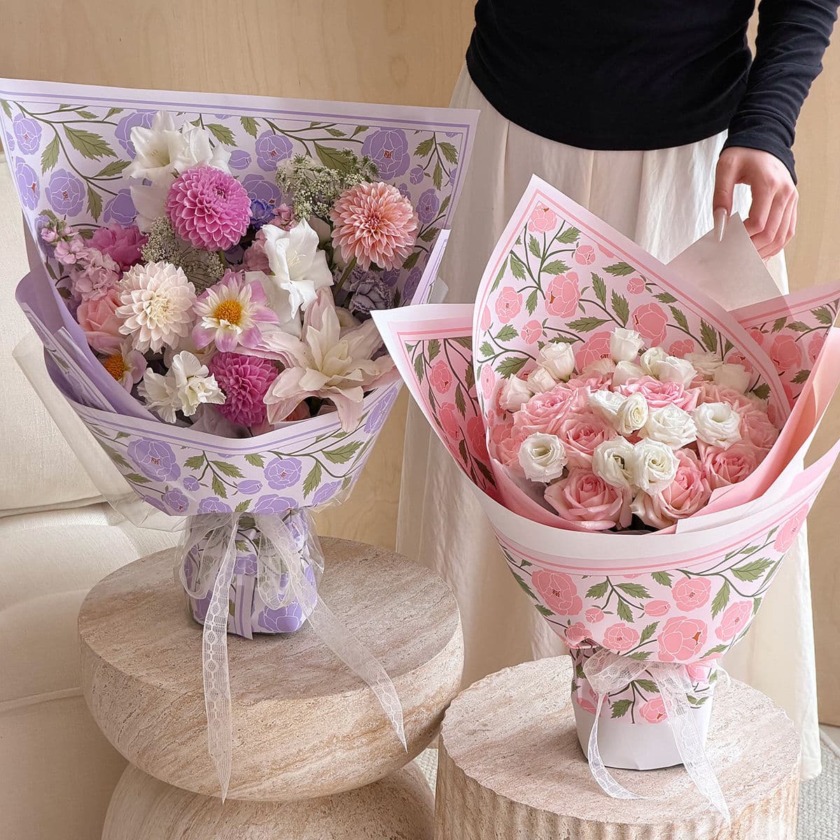 Cross-border Trade Yuyin Paper Victoria Rose Garden Waterproof Flower Wrapping Paper for Bouquets and Floral Art