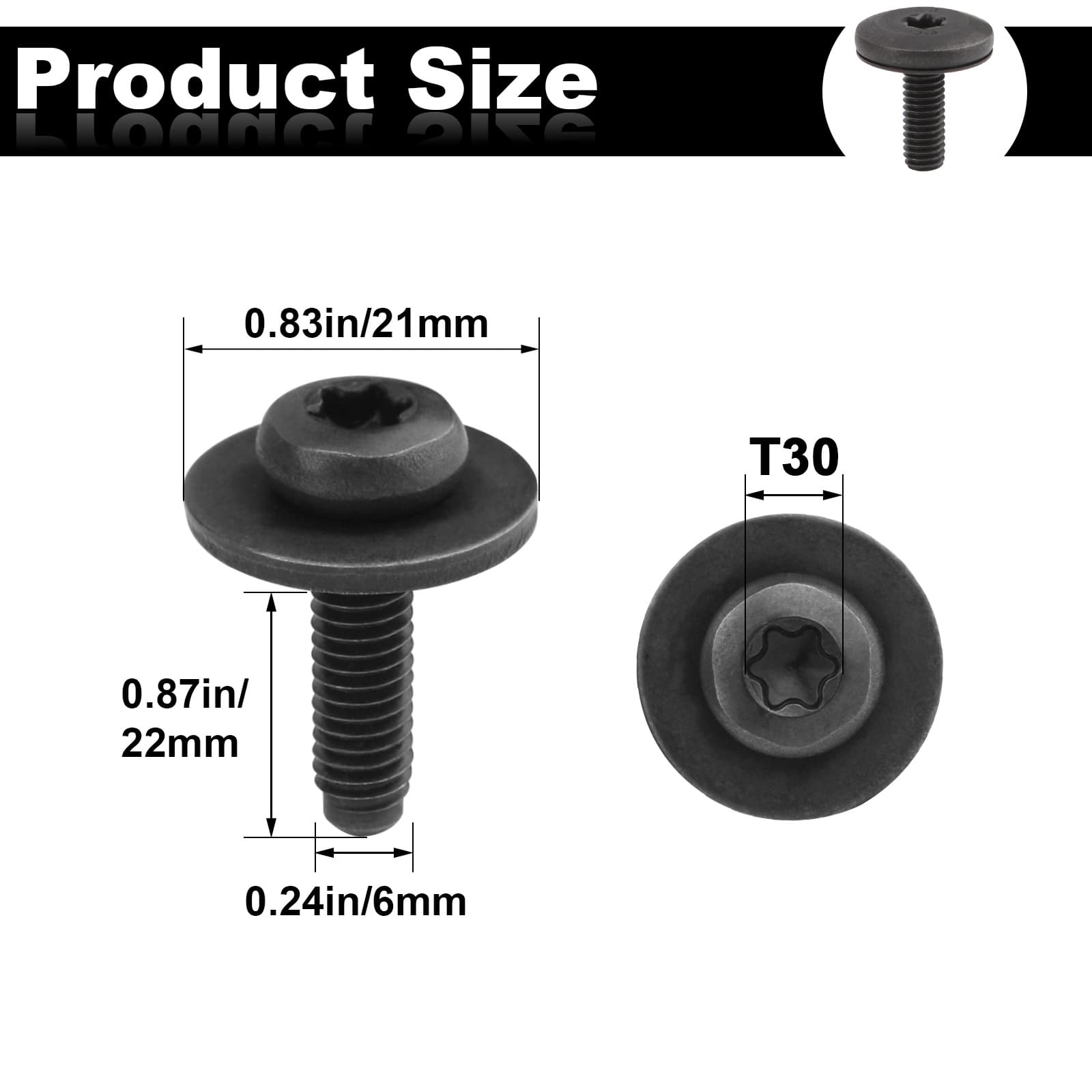 N90683302 Compatible with Audi A4 Q5 Q7 A6 A7 Car Headlight Bracket Screw T30 Fender Screw
