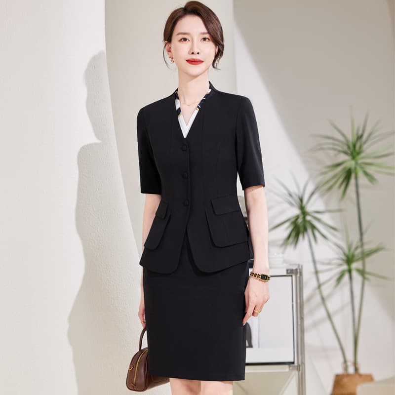 Medical Aesthetician Women's Work Uniform Short-Sleeve Blazer High-End Wellness Beauty Industry Sales Professional Suit Set for Women