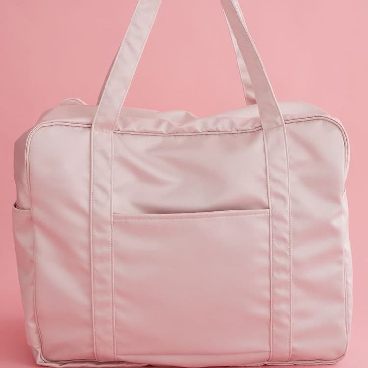 In Stock Japanese-Style Cute Jasmine Rabbit Embroidered Handbag Travel Tote with Ruffles, Girly Luggage Bag, Carry-On Bag