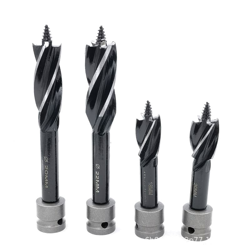 Electric Drill Bit Woodworking Four-Blade Mortiser Hole Opener 1/2 Electric Wrench Extended Rod Template Drill Head