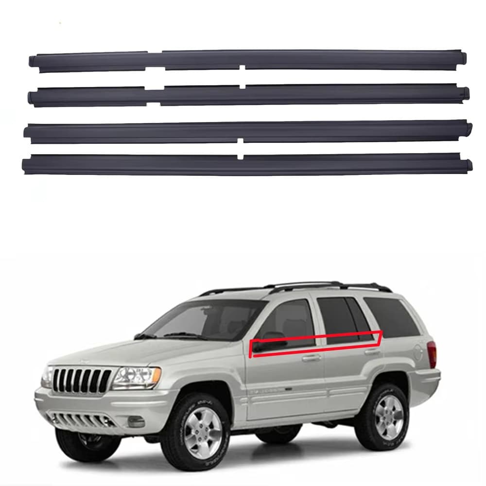 Suitable for Jeep Grand Cherokee 1999-2004 door and window weather strips external pressure-cut water sealing trim strips