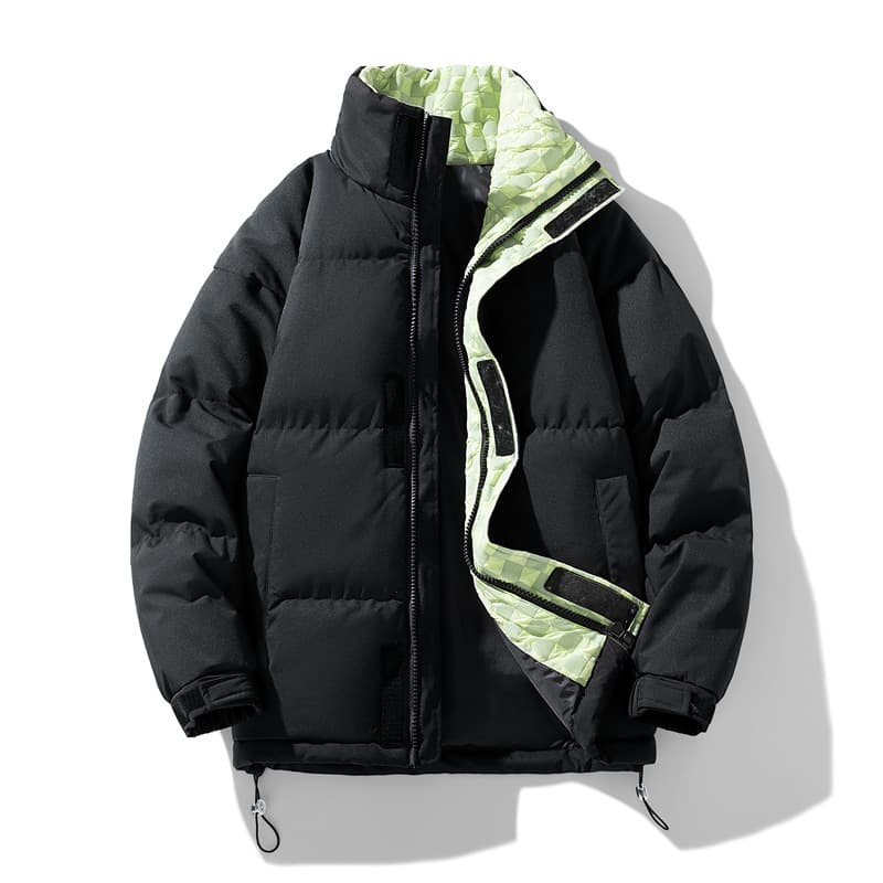 Trendy brand quilted jacket men's winter thickened warm bread coat men's hooded cotton coat jacket