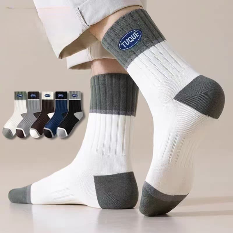 Men's socks winter thickened high elastic men's warm mid-calf socks winter cold protection