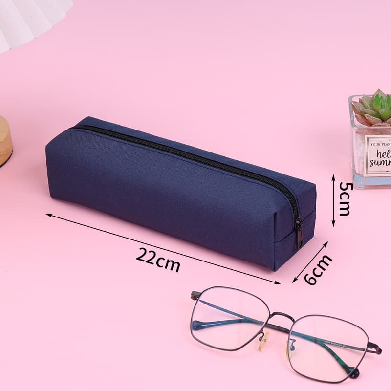 Simple Large-Capacity Pencil Case for Boys and Girls, Dirt-Resistant Pen Box, Student Square Pencil Pouch, Customizable Promotional Stationery Case