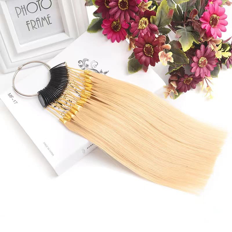 Wig dyeing swatch real hair clockwork hair bundles hair bleaching, dyeing and waxing practice hair salon color card color display wholesale