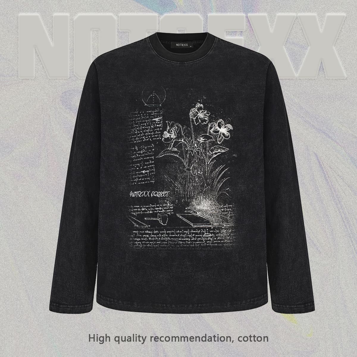 Flower Letter Imported Digital Direct Print 260g Pure Cotton Washed Boxy Loose Short Sleeve T-Shirt Men