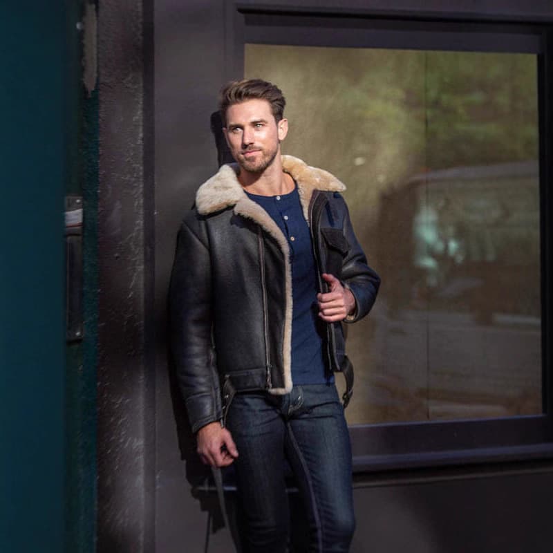 Men's Autumn Winter Fur-Lined Leather Jacket with Flap Pockets, Zipper and Leather Buckle, Cross-Border E-Commerce Amazon