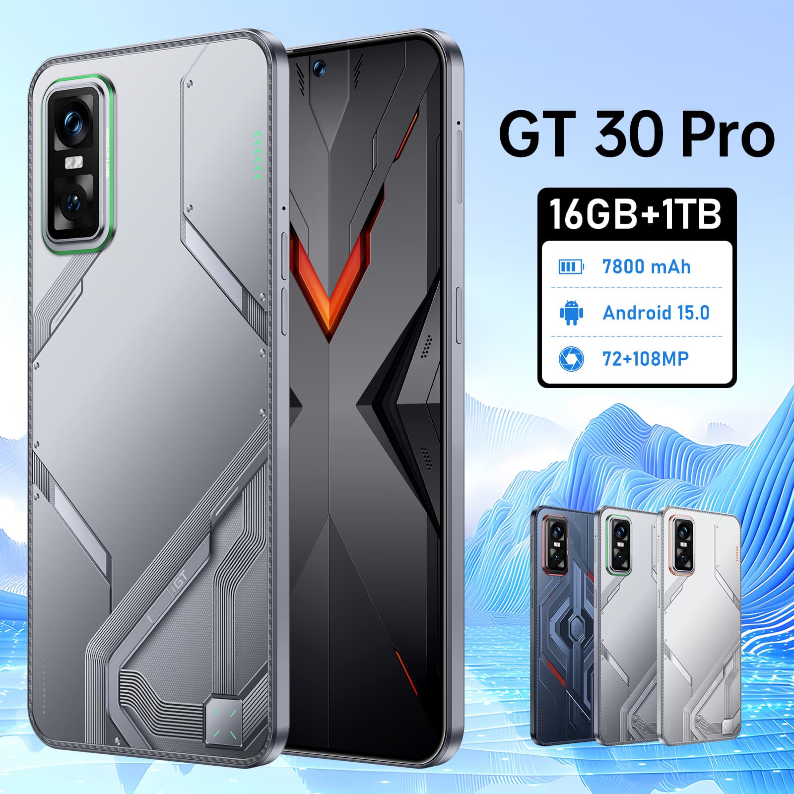 Cross-border Mobile Phone GT30 Pro 7.3-inch Large Screen 16+1T Source Factory Wholesale Shenzhen