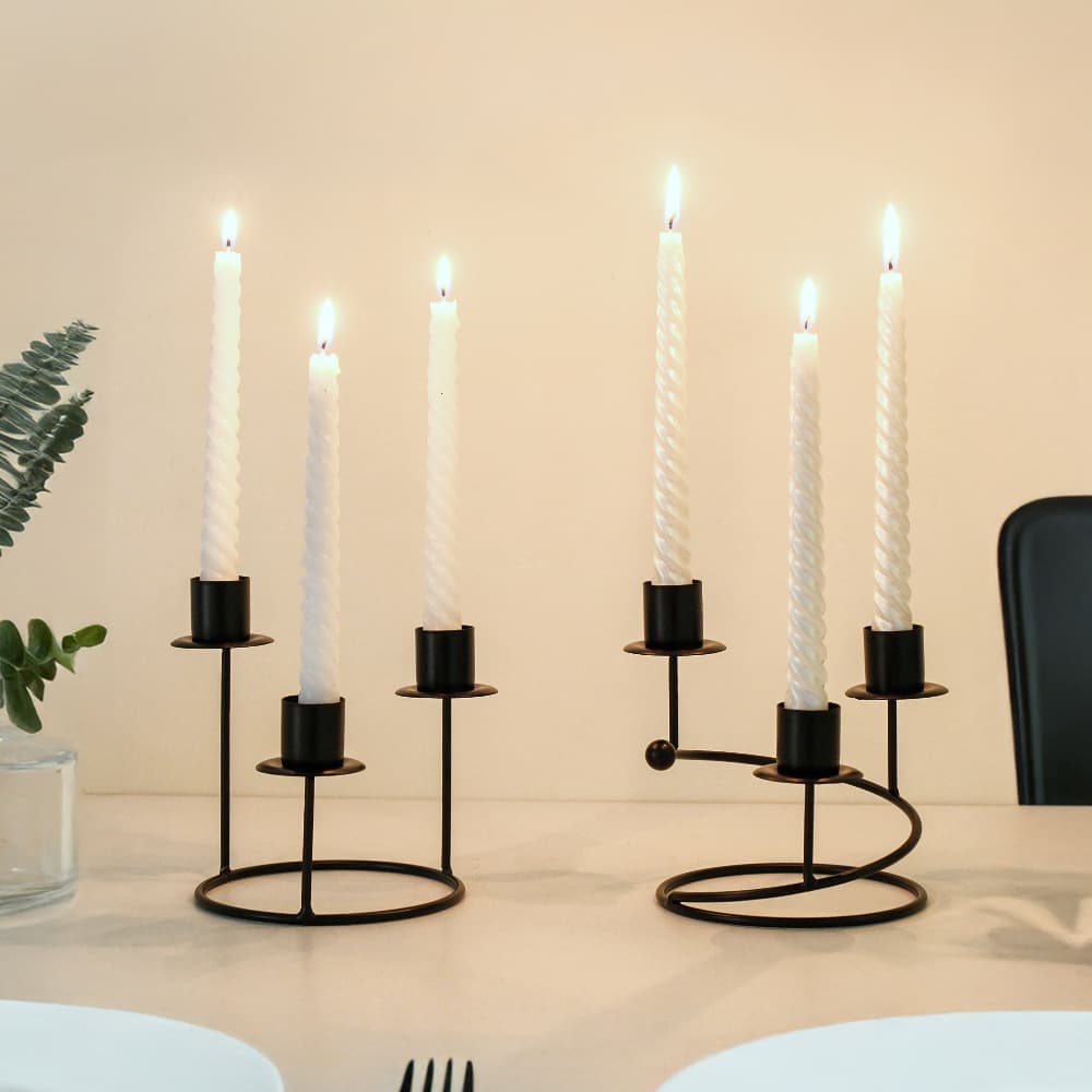【Premium Selection】Nordic Iron Candle Holder for Proposal Candlelit Dinner, Romantic Table Setting, Restaurant Decoration Atmosphere Prop