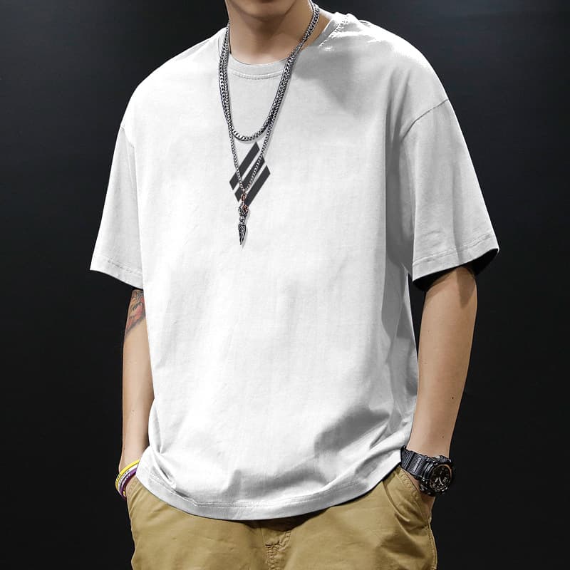 New Loose Fit Cotton Crew Neck Short Sleeve T-Shirt, Ins Style, Teen Casual Summer Printed Tee