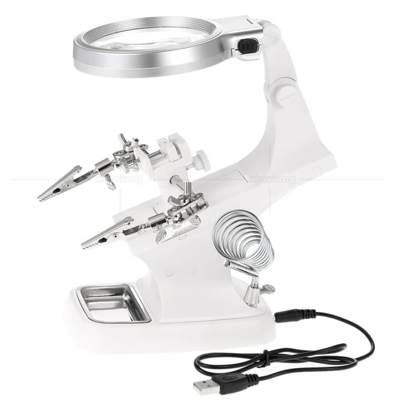 3x 4.5x LED lamp energy-saving maintenance inspection lamp desktop 360-degree adjustable angle circuit board repair magnifying glass
