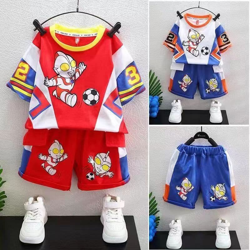 Children's suits, boys' summer clothes, small and medium-sized children's baby sports, handsome boys' summer Ultraman clothes, cross-border hot styles