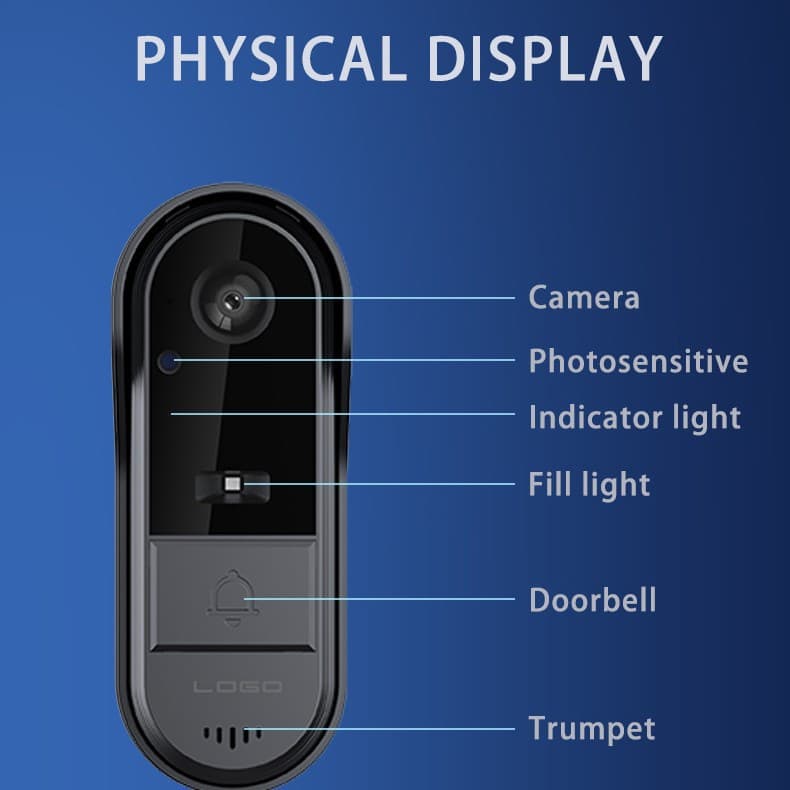 Cross-border graffiti wireless video doorbell camera IP65 waterproof HD night vision wide-angle large capacity battery