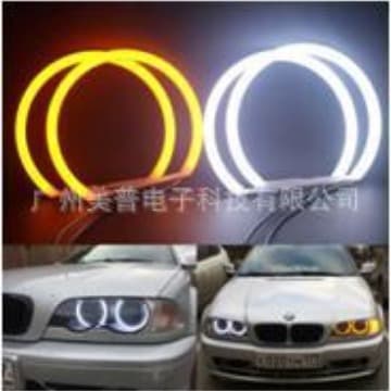 E36 E38 E39 E46 White-Yellow Dual Color Cotton Light 4*131MM 106MM 146MM Car LED Angel Eye Halo Ring