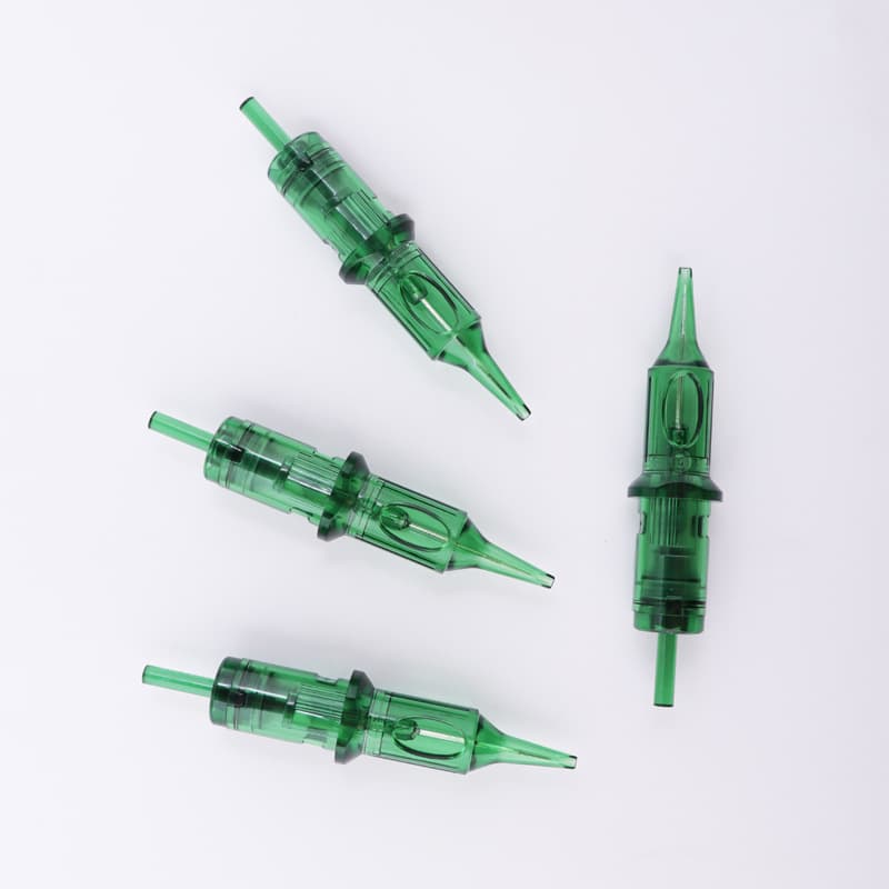 Quatat Tattoo Eyebrow Tattoo Embroidery Tattoo Pen with Short Needle Green Tattoo Integrated Needle 20 Pack