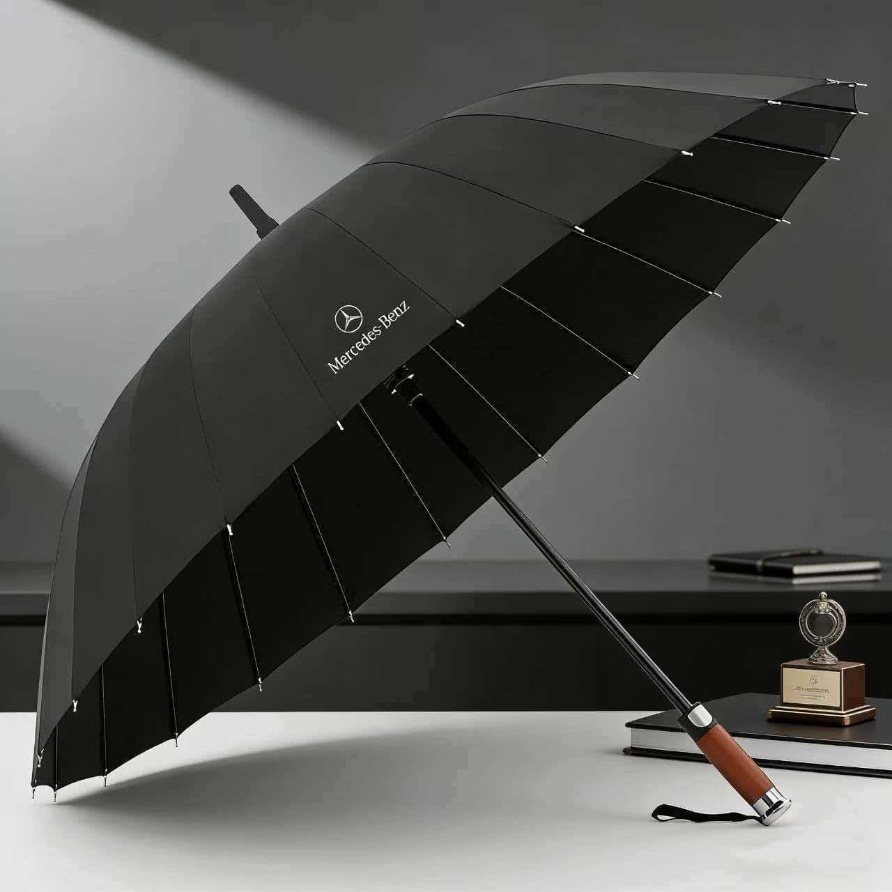 Mercedes-Benz Original Umbrella Large 4S Shop Exclusive Long Handle 24-Rib Automatic Rain and Sun Umbrella