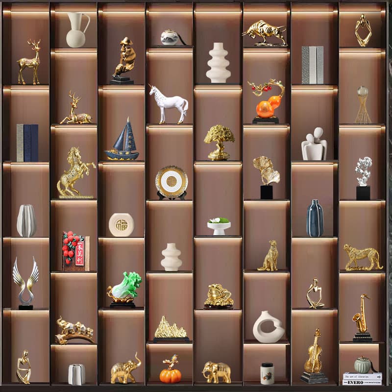 New Chinese-style ornaments, light luxury and atmospheric decorations, office tearoom racks, soft furnishings, handicrafts furnishings, no