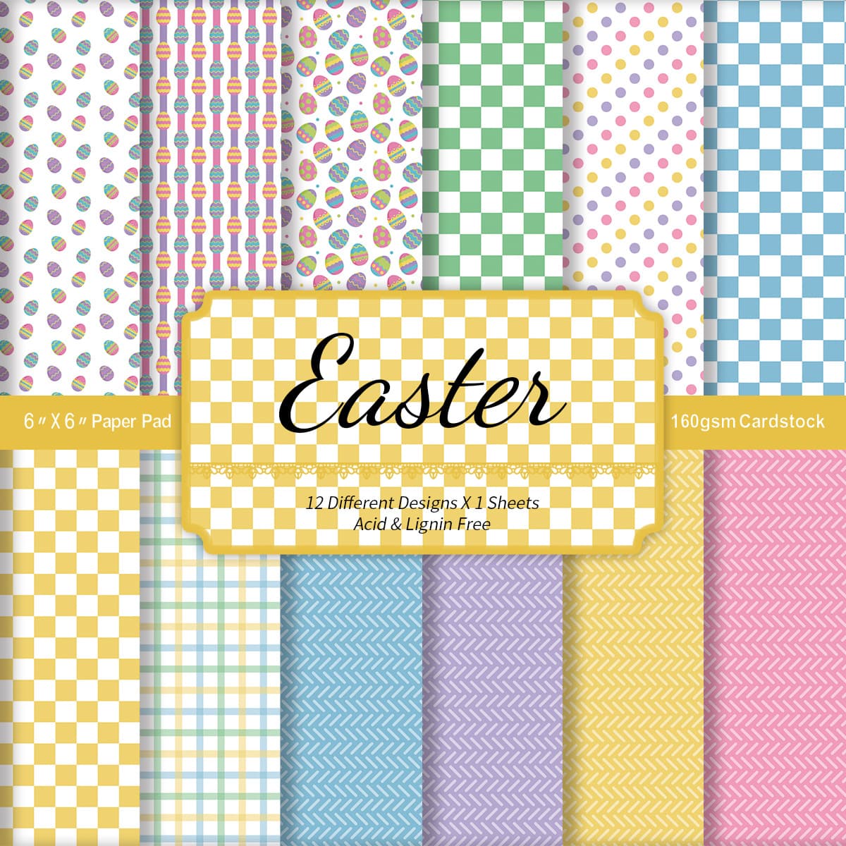 12 pieces of colorful handbook material paper Easter outfit scrapbook magazine material DIY handbook base background paper
