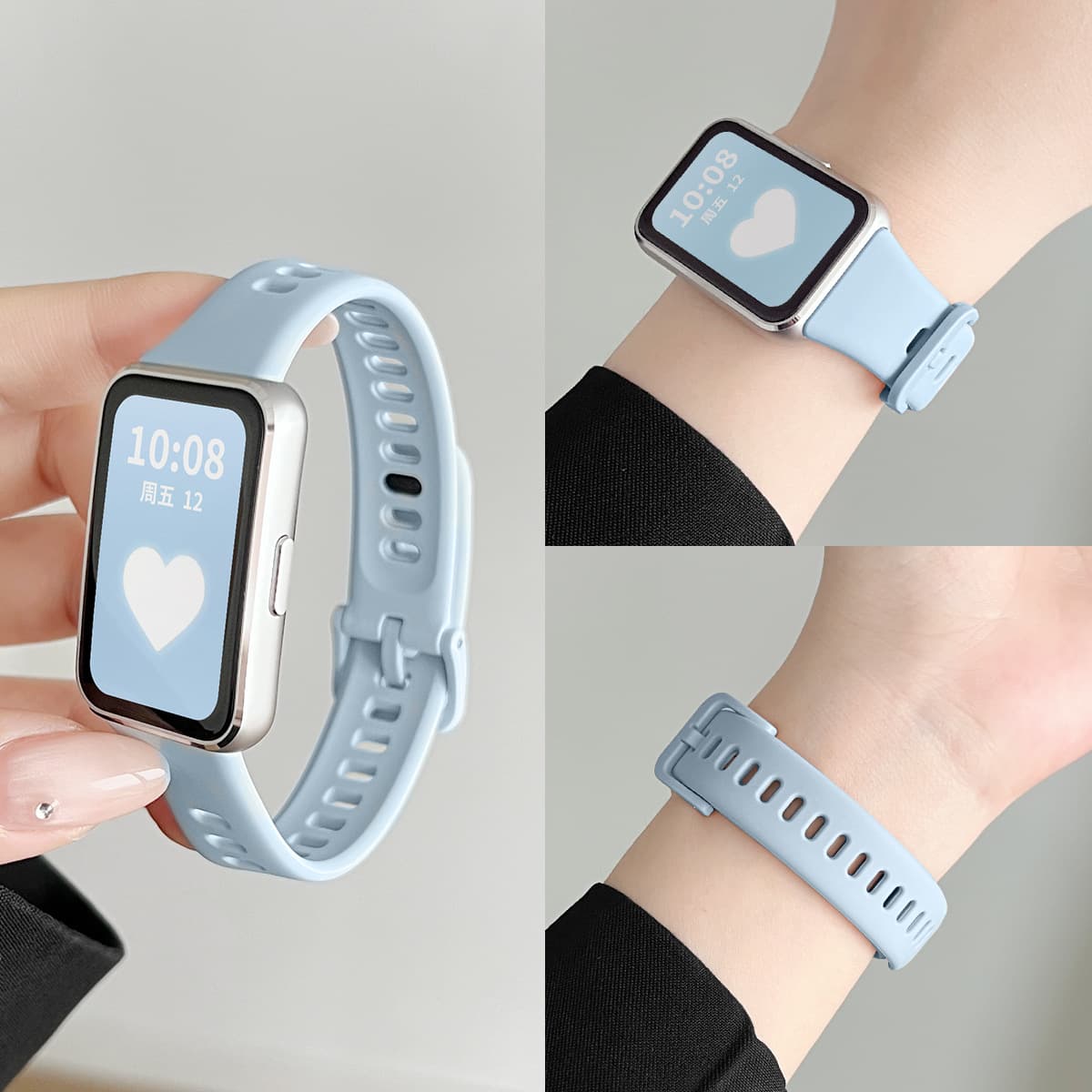 Silicone Solid Color Strap for Huawei Band 11, 11 NFC, Band 11 Pro, Women's and Men's Wristband, New Style
