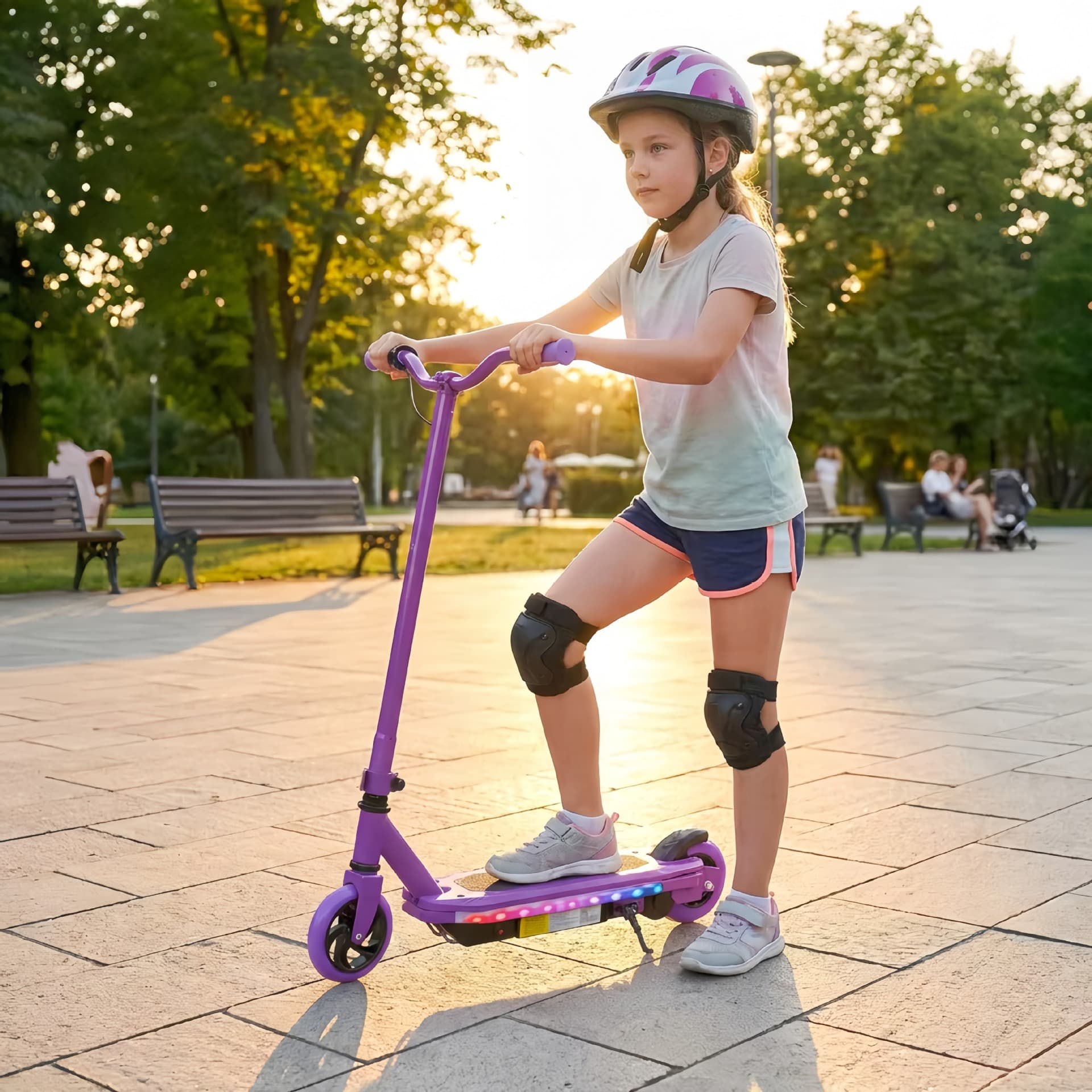 Cross-border Mini Kids Electric Scooter 12V4.5AH Foldable LED Light Portable Electric Toy Scooter